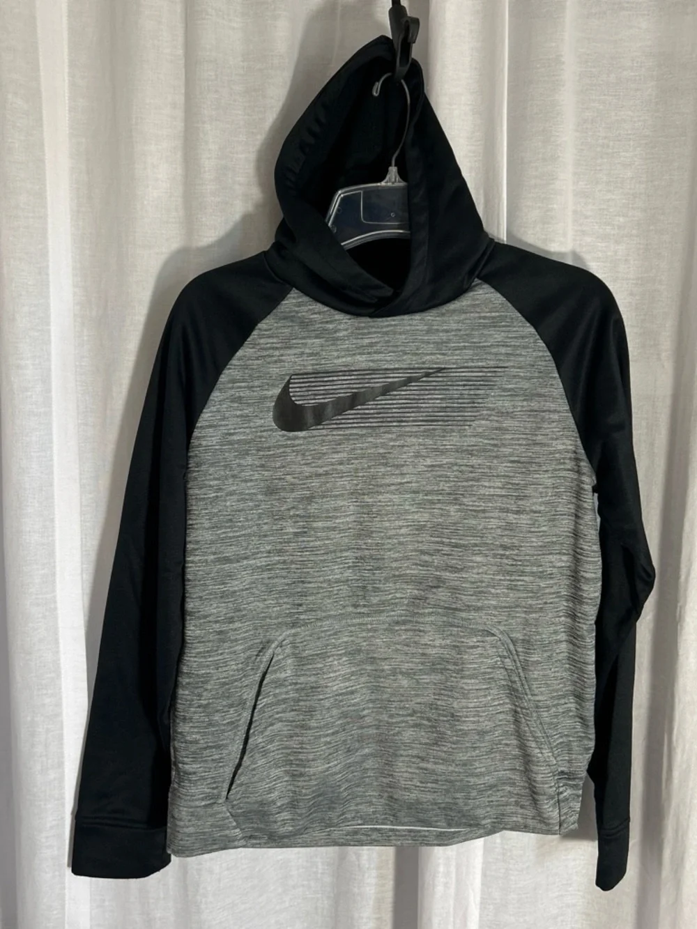 Youth • Nike • Gray and Black • Hoodie • Size YXL